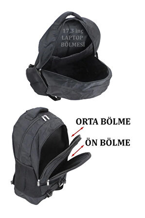 17.3 Inç Leptop Gözlü Yarım Dağcı Sırt Çantası 35-40 Litre Suya Dayanıklı Yüzey
