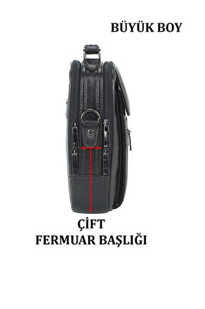Büyük Boy Metal Kasalı Erkek El Ve Omuz Çantası