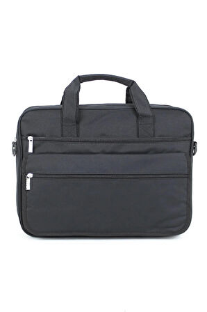 Unisex Siyah El Ve Omuz Çantası A4 Uyumlu Suya Dayanıklı Yüzey Darbe Emici Kumaş