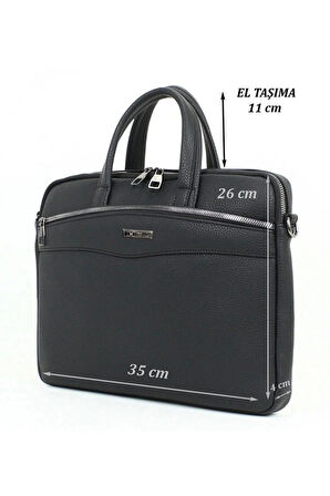 Case Club Ince 14'' Inç Siyah Laptop Evrak Çantası Omuzda Taşıma Notebook-macebook Air Pro Uygun