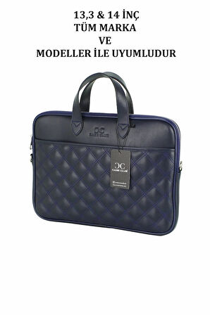 Macbook-Notebook Air Pro 13.3" & 14" Inç Slim-İnce Laptop Çantası Suya Dayanıklı Kapitone Desen