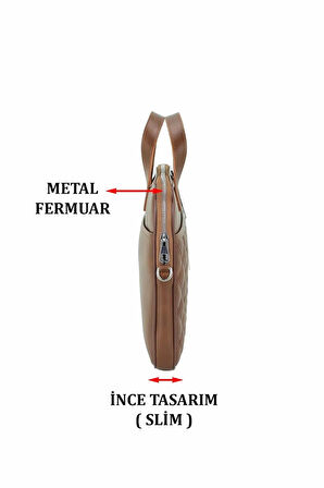 Macbook-Notebook Air Pro 13.3" & 14" Inç Slim-İnce Laptop Çantası Suya Dayanıklı Kapitone Desen