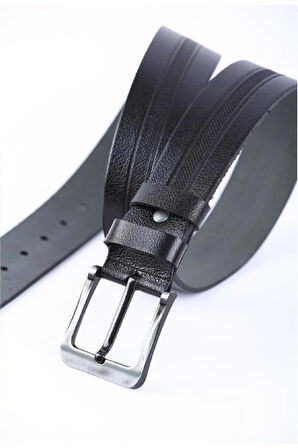 Hakiki Siyah Spor Erkek Deri Kemer