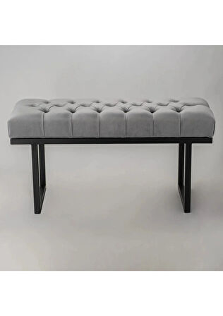  Didim Modern Döşemeli Metal Ayaklı Bench: