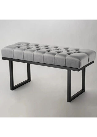  Didim Modern Döşemeli Metal Ayaklı Bench: