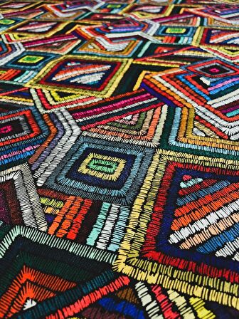 Eys Renkli kilim desenli dijital baskılı döşemelik kumaş