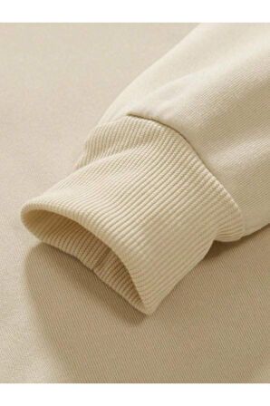 Erkek Siyah Dikey Baskılı Oversize Bisiklet Yaka Eşofman Takımı