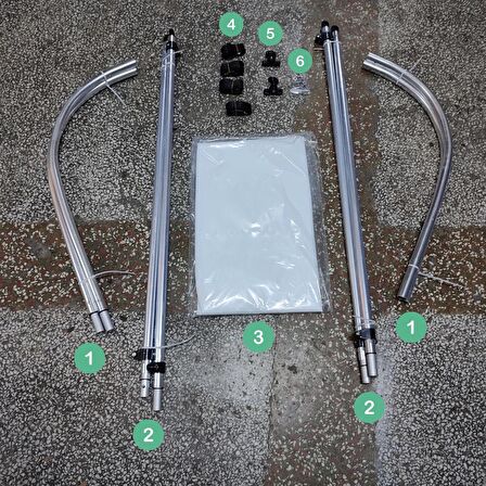 120-140 cm. Aks aralığına uygun bot tekne kano tente güneşlik