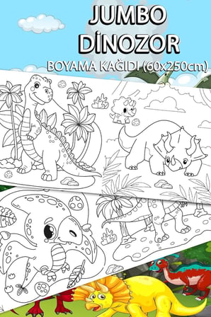 Jumbo Dinozorlar Alemi Dev Boyama Kağıdı 60cmx250cm