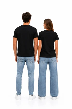 Sevgili Kombini Dinozor Baskılı Unisex Beyaz Tişört Seti – Çift Tişörtü