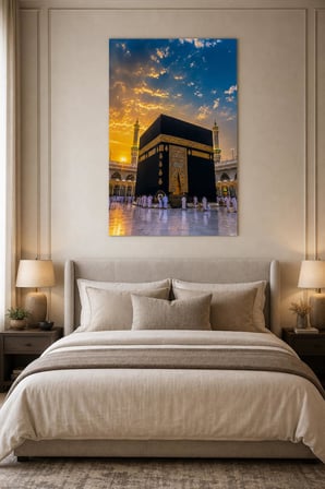 Kabe Desenli Baskılı Cam Tablo – Manevi UV Baskı Dekoratif Duvar Tablosu
