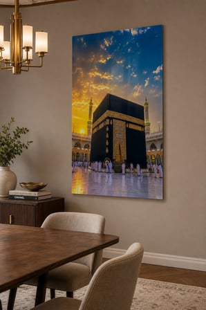 Kabe Desenli Baskılı Cam Tablo – Manevi UV Baskı Dekoratif Duvar Tablosu