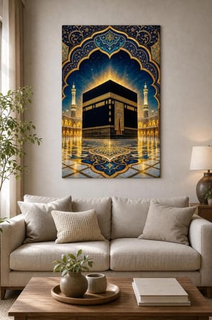 Kabe Desenli Baskılı Cam Tablo – Manevi UV Baskı Dekoratif Duvar Tablosu
