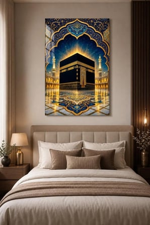 Kabe Desenli Baskılı Cam Tablo – Manevi UV Baskı Dekoratif Duvar Tablosu