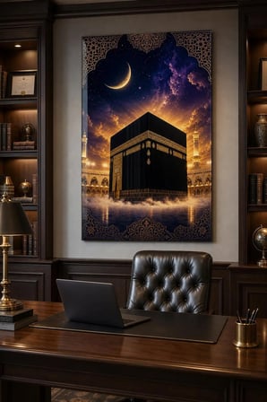 Kabe Desenli Baskılı Cam Tablo – UV Baskı Manevi Dekoratif Duvar Tablosu
