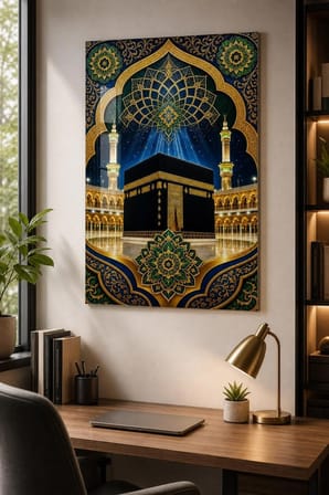 Kabe Desenli Baskılı Cam Tablo – UV Baskı Manevi Dekoratif Duvar Tablosu