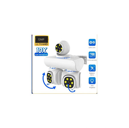 Full HD 12MP 6K Speed Dome 3 Lens Renkli Gece Görüş İki Yönlü Ses Renkli Cep Telefonu Uzaktan İzleme