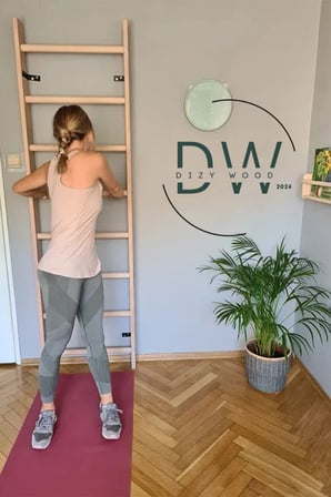 DizyWood Ahşap Jimnastik Duvar Barı – Duvara Monte Egzersiz Merdiveni
