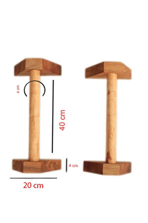 80 - 100 cm Ahşap Şınav Barı Amut Barı Kahverengi İkili