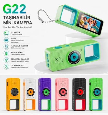 Taşınabilir Mini Dijital Kamera 1080P Full HD 2 İnç Ekranlı 