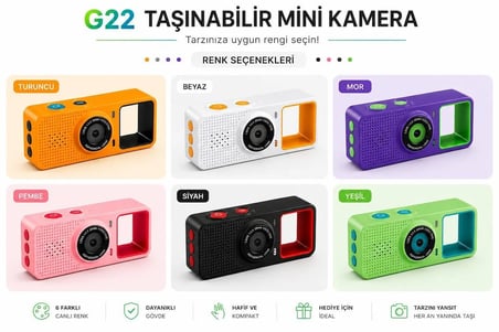 Taşınabilir Mini Dijital Kamera 1080P Full HD 2 İnç Ekranlı 