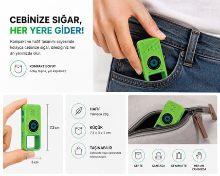 Taşınabilir Mini Dijital Kamera 1080P Full HD 2 İnç Ekranlı 