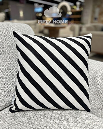 1 adet kırlent kılıfı dijital baskı 43x43 cm siyah beyaz