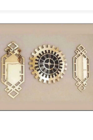Xl Büyük Boy Dekoratif Duvar Saati 3 lü Set