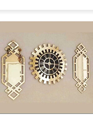 Xl Büyük Boy Dekoratif Duvar Saati 3 lü Set