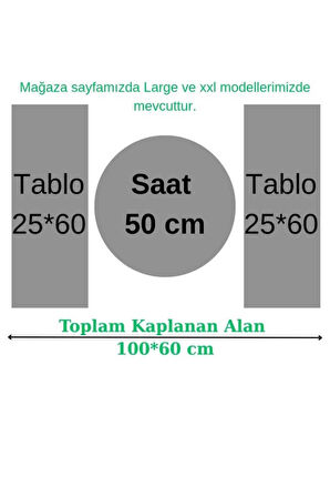 Xl Büyük Boy Dekoratif Duvar Saati 3 lü Set