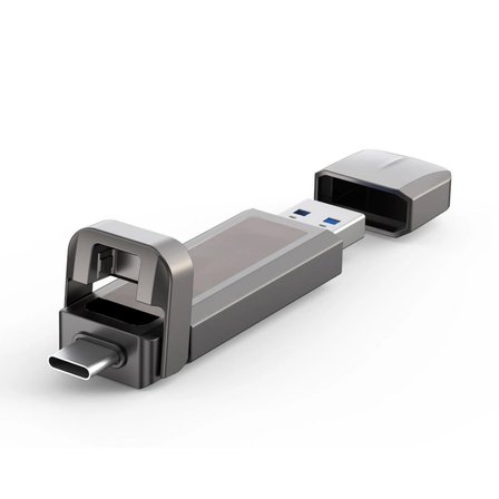 1TB USB 3.2 + Type-C Çift Girişli Taşınabilir Flash Bellek – Yüksek Hızlı, Dayanıklı ve Şok Korumalı