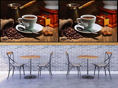Kahve Temalı Cafe Duvar Kağıdı Baskı