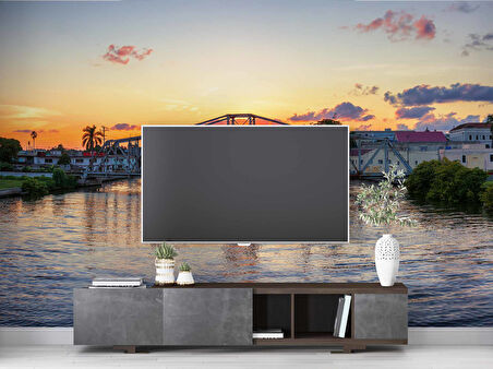 Küba Matanzas Şehri Köprüsü Manzaralı Duvar Kağıdı