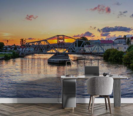 Küba Matanzas Şehri Köprüsü Manzaralı Duvar Kağıdı