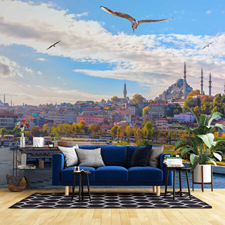 İstanbul Eminönü Süleymaniye Camii Manzaralı Duvar Kağıdı