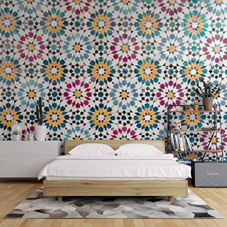 Turkuaz Mermer Desenli Duvar Kağıdı