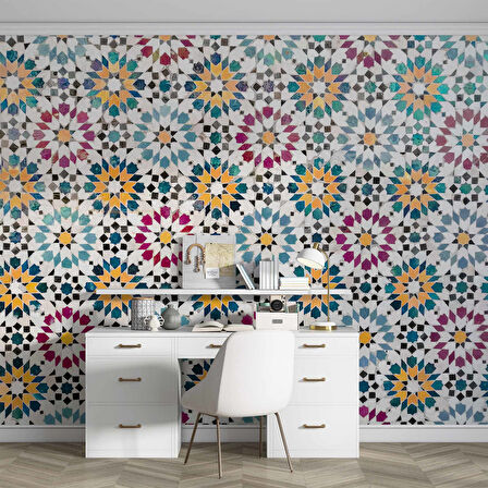 Turkuaz Mermer Desenli Duvar Kağıdı