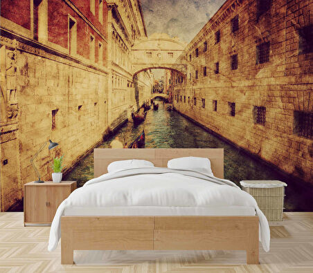 Eskitme Venedik Manzaralı Duvar Kağıdı