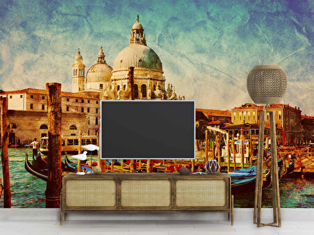 Eskitme Venedik Kilisesi Manzaralı Duvar Kağıdı