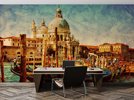 Eskitme Venedik Kilisesi Manzaralı Duvar Kağıdı