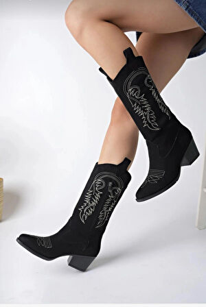 kovboy kanvas western tarz sivri bot