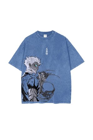 Jujutsu Kaisen Baskılı Yıkamalı Vintage Unisex Oversize T-Shirt