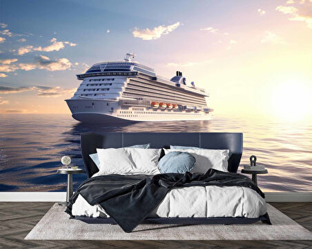 Okyanus ve Gemi Manzaralı Duvar Kağıdı