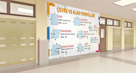 Matematik Çevre ve Alan Formülleri Okul Duvar Kağıdı Baskı