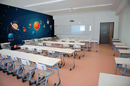 Uzay Gezegenler Okul Duvar Kağıdı Baskı