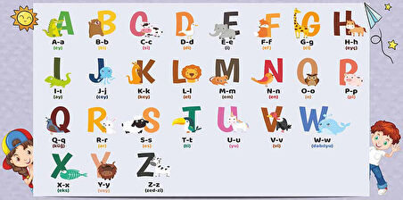 İngilizce Harfler Okul Duvar Kağıdı Baskı