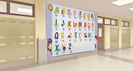 İngilizce Harfler Okul Duvar Kağıdı Baskı