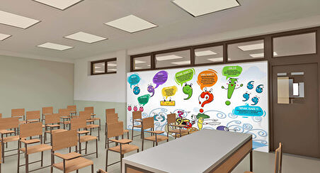 Noktalama İşaretleri Okul Duvar Kağıdı Baskı