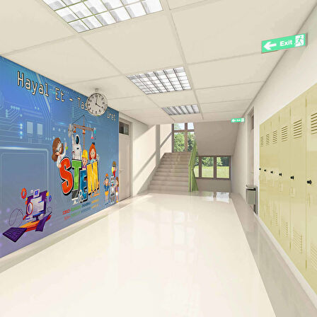 Robotik Kodlama Okul Duvar Kağıdı Baskı