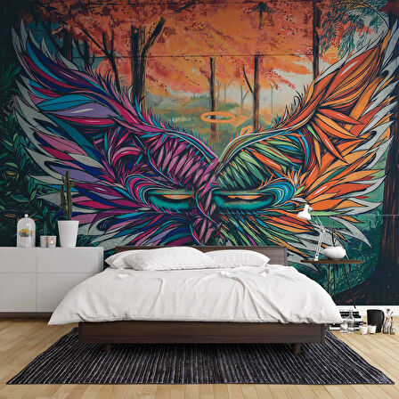 Grafitti Kanat Temalı Duvar Kağıdı